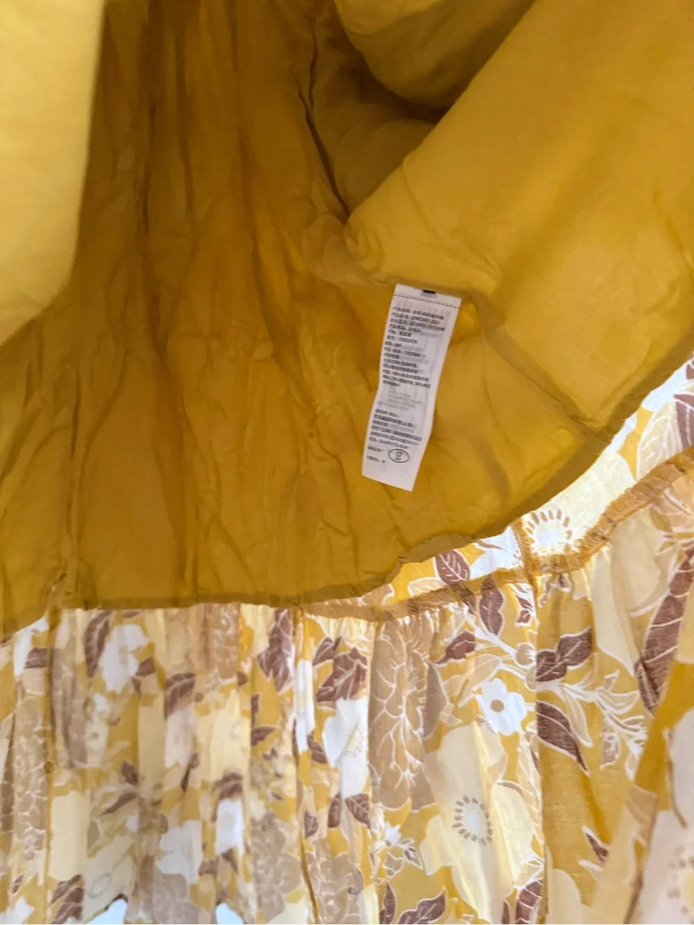 Abercrombie & Fitch yellow floral linen blend button through/front maxi dress MP